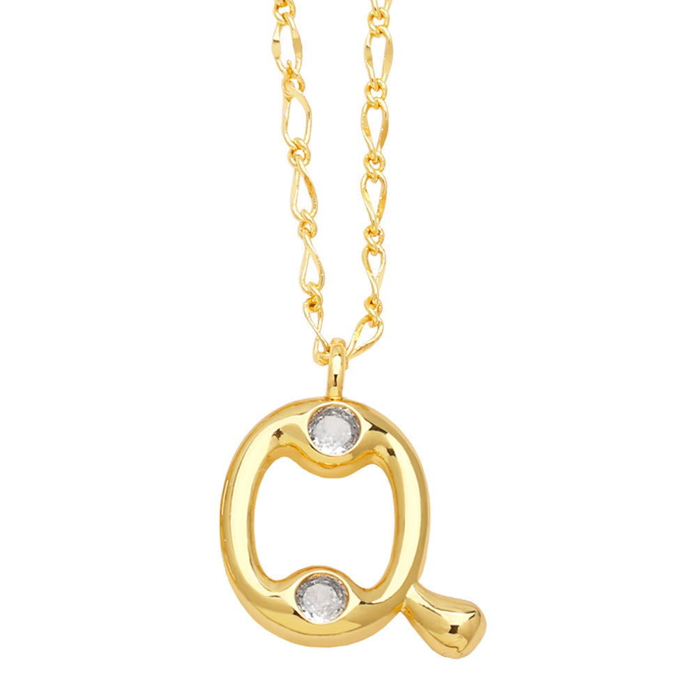 Wholesale 26 English Letters Gold Plated Necklace